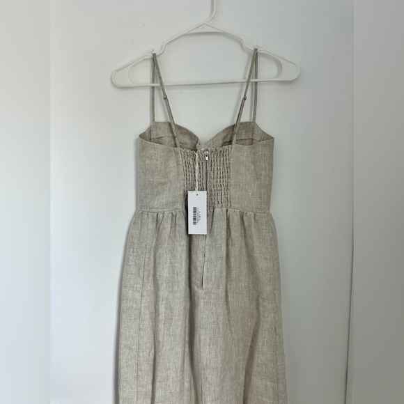 Reformation NWT 2 Effie Oatmeal Linen Bustier Maxi Dress - Picture 6 of 10